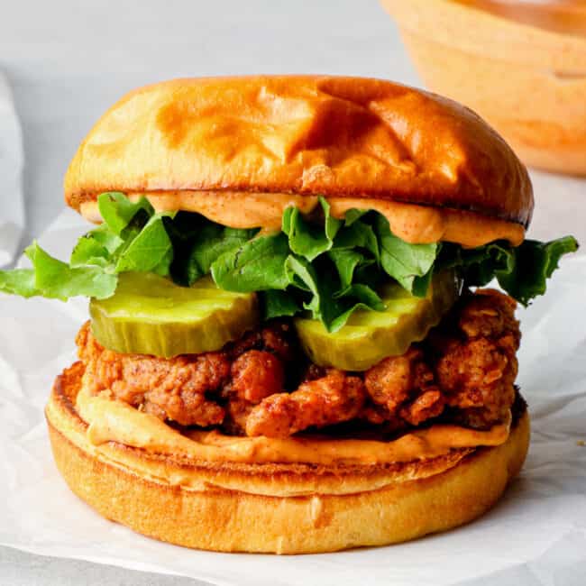 fried chicken sandwich google poster image