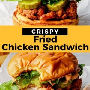 fried chicken sandwich pinterest collage