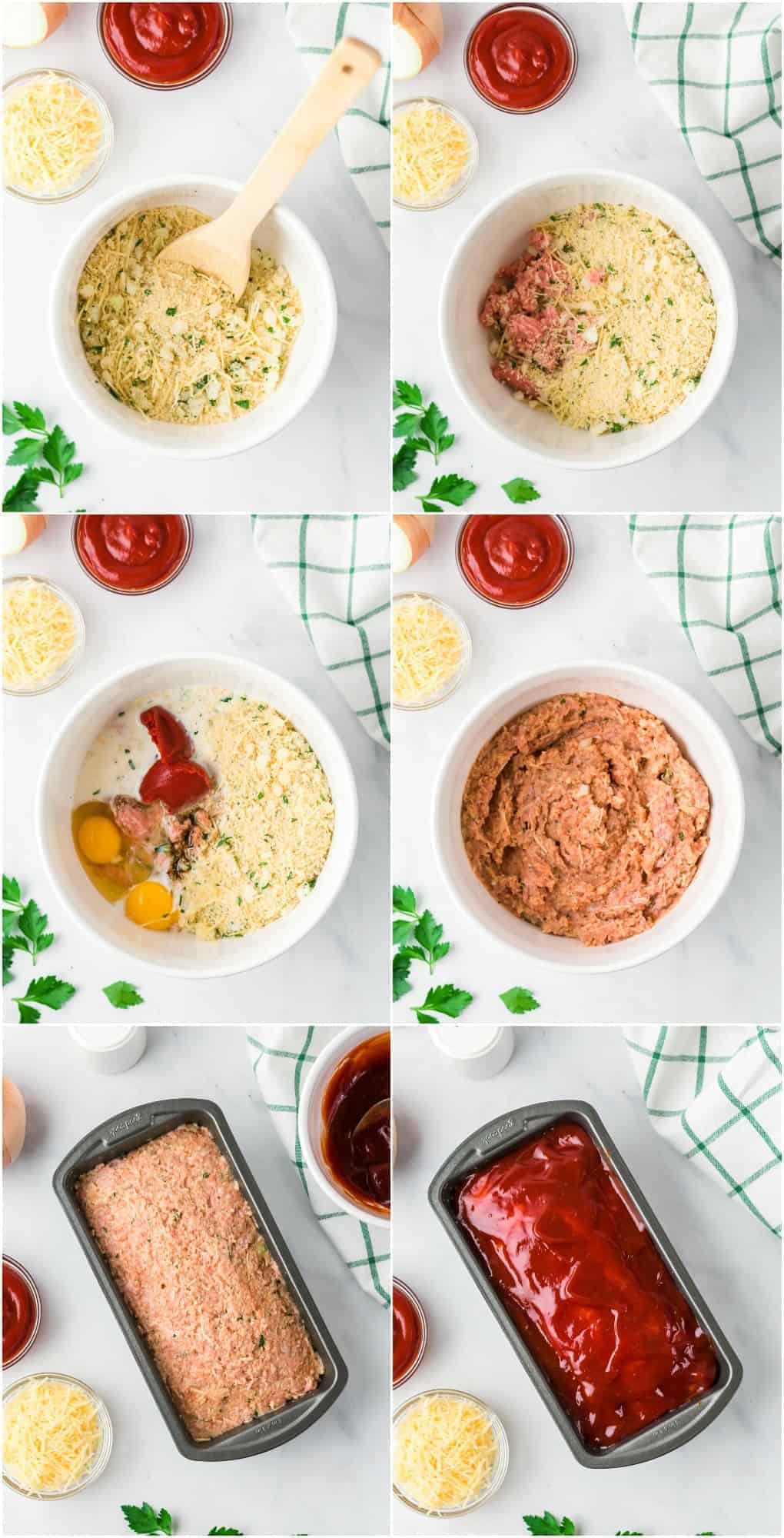 step by step photos of how to make chicken meatloaf with sauce